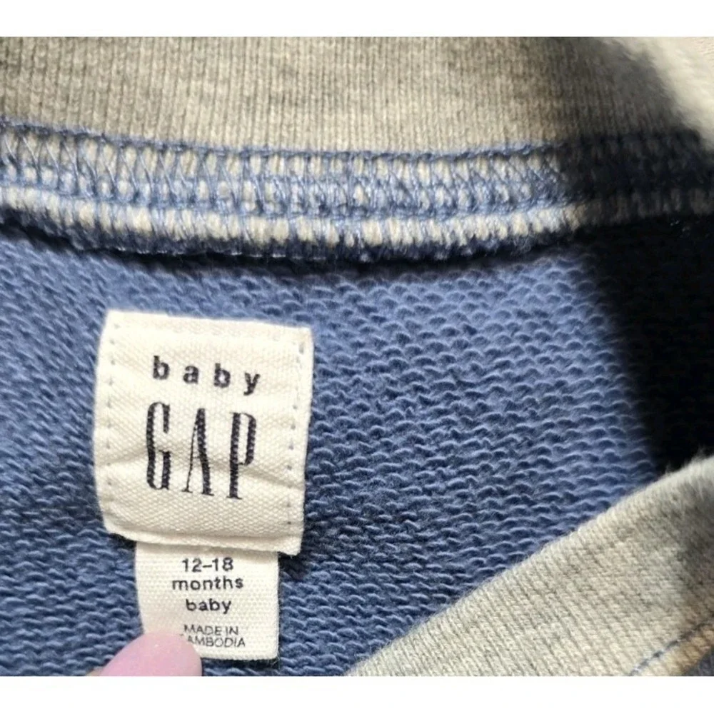 Baby Gap Boys Set Dog Applique Straight Jeans And Sweatshirt 12-18 M Lot Of 2